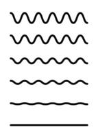 einstellen von wellig horizontal Linien auf Weiß vektor