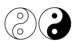 yin yang ikon på vit vektor