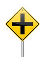 4-Wege Überschneidung der Verkehr Zeichen der Verkehr Zeichen auf Weiß vektor