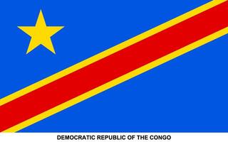 flagga av demokratisk republik av de Kongo, demokratisk republik av de kongo nationell flagga vektor