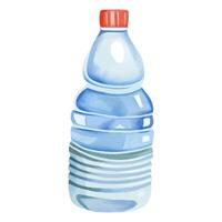 Aquarell Flasche von Wasser. Aquarell Sommer Element. vektor