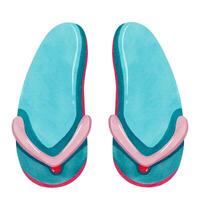 Aquarell Flip Flops. Aquarell Strand Ferien Element. vektor