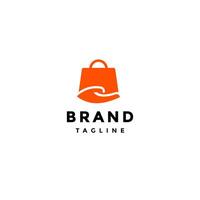 einfach bringen Einkaufen Taschen Logo Design. Symbol von Hände Tragen Einkaufen Taschen Logo Design. vektor