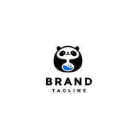 süß Panda Labore Logo Design. süß Panda halten Labor Symbol Logo Design. vektor