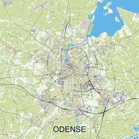 odense, Danmark Karta affisch konst vektor