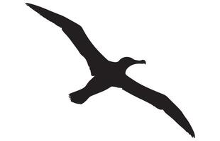 Silhouetten von Vogel Albatros, Albatros Vogel Silhouette Illustration vektor