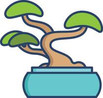 bonsai illustration ikon vektor