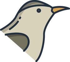 amerikanische Spottdrossel Vogel linear Farbe Illustration vektor