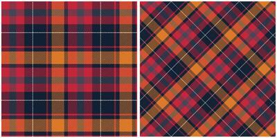 schottisch Tartan nahtlos Muster. Schachbrett Muster nahtlos Tartan Illustration einstellen zum Schal, Decke, andere modern Frühling Sommer- Herbst Winter Urlaub Stoff drucken. vektor