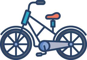 cykel linjär Färg illustration vektor