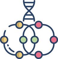 molekular DNA linear Farbe Illustration vektor