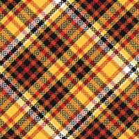 skott tartan pläd sömlös mönster, abstrakt kolla upp pläd mönster. traditionell skott vävd tyg. skogsarbetare skjorta flanell textil. mönster bricka swatch ingår. vektor