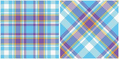 Tartan nahtlos Muster. abstrakt prüfen Plaid Muster nahtlos Tartan Illustration einstellen zum Schal, Decke, andere modern Frühling Sommer- Herbst Winter Urlaub Stoff drucken. vektor