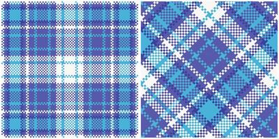 kariert Muster nahtlos. klassisch Plaid Tartan nahtlos Tartan Illustration einstellen zum Schal, Decke, andere modern Frühling Sommer- Herbst Winter Urlaub Stoff drucken. vektor