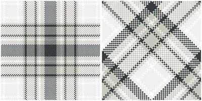 Tartan nahtlos Muster. Süss Pastell- kariert Muster nahtlos Tartan Illustration einstellen zum Schal, Decke, andere modern Frühling Sommer- Herbst Winter Urlaub Stoff drucken. vektor