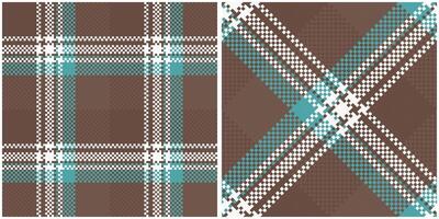 Plaid Muster nahtlos. Schachbrett Muster nahtlos Tartan Illustration einstellen zum Schal, Decke, andere modern Frühling Sommer- Herbst Winter Urlaub Stoff drucken. vektor