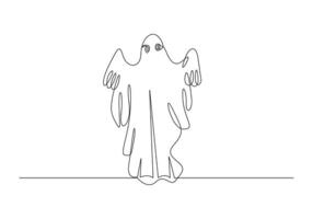 Halloween Geist kontinuierlich einer Linie Zeichnung Profi Illustration vektor