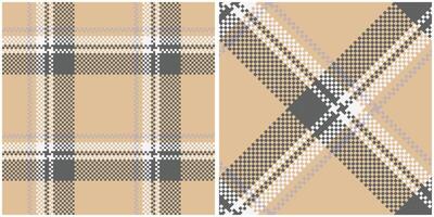 Tartan nahtlos Muster. Süss Pastell- Plaid Muster traditionell schottisch gewebte Stoff. Holzfäller Hemd Flanell Textil. Muster Fliese Swatch inbegriffen. vektor