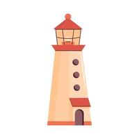 Leuchtturm. nautisch Navigation Ozean Küste Licht Haus. Illustration isoliert auf Weiß Hintergrund. vektor