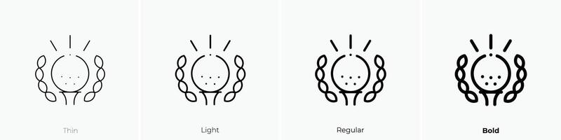 Golf Symbol. dünn, Licht, regulär und Fett gedruckt Stil Design isoliert auf Weiß Hintergrund vektor