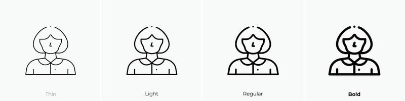 Oma Symbol. dünn, Licht, regulär und Fett gedruckt Stil Design isoliert auf Weiß Hintergrund vektor