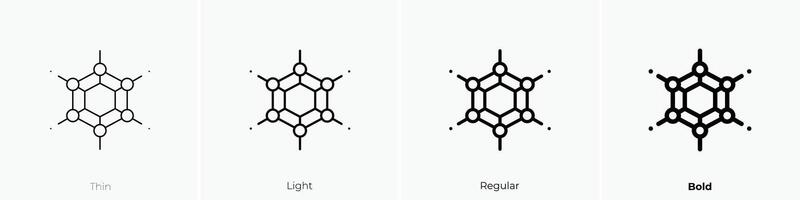 Graphen Symbol. dünn, Licht, regulär und Fett gedruckt Stil Design isoliert auf Weiß Hintergrund vektor