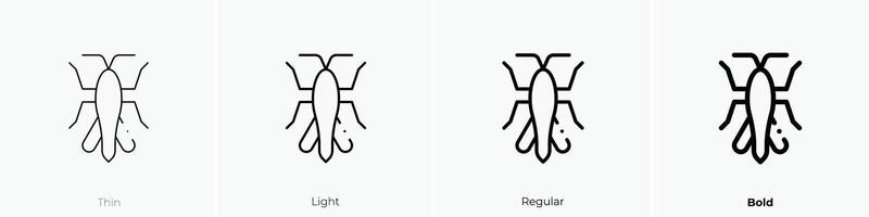 Heuschrecke Symbol. dünn, Licht, regulär und Fett gedruckt Stil Design isoliert auf Weiß Hintergrund vektor