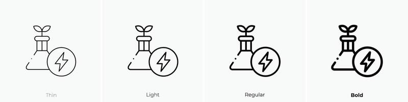 Grün Energie Symbol. dünn, Licht, regulär und Fett gedruckt Stil Design isoliert auf Weiß Hintergrund vektor