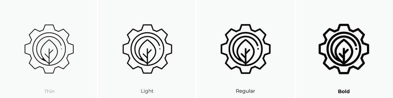 grön energi ikon. tunn, ljus, regelbunden och djärv stil design isolerat på vit bakgrund vektor