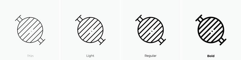 grill ikon. tunn, ljus, regelbunden och djärv stil design isolerat på vit bakgrund vektor