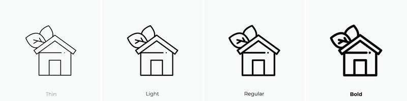 Gewächshaus Symbol. dünn, Licht, regulär und Fett gedruckt Stil Design isoliert auf Weiß Hintergrund vektor