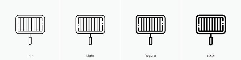 Grill Symbol. dünn, Licht, regulär und Fett gedruckt Stil Design isoliert auf Weiß Hintergrund vektor