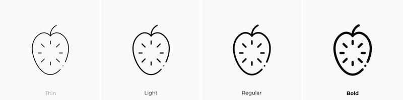 Guanabana Symbol. dünn, Licht, regulär und Fett gedruckt Stil Design isoliert auf Weiß Hintergrund vektor