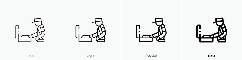 bewachen Symbol. dünn, Licht, regulär und Fett gedruckt Stil Design isoliert auf Weiß Hintergrund vektor