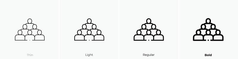 Gruppe Symbol. dünn, Licht, regulär und Fett gedruckt Stil Design isoliert auf Weiß Hintergrund vektor