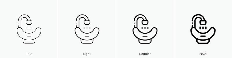 Haar waschen sinken Symbol. dünn, Licht, regulär und Fett gedruckt Stil Design isoliert auf Weiß Hintergrund vektor