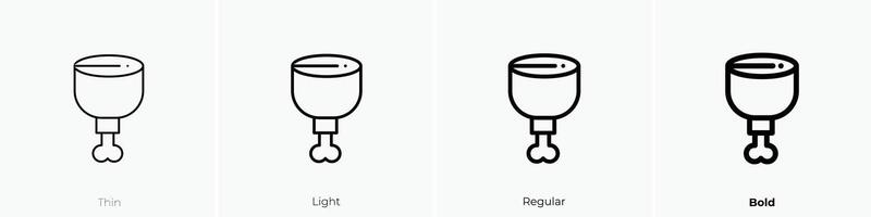 Schinken Symbol. dünn, Licht, regulär und Fett gedruckt Stil Design isoliert auf Weiß Hintergrund vektor