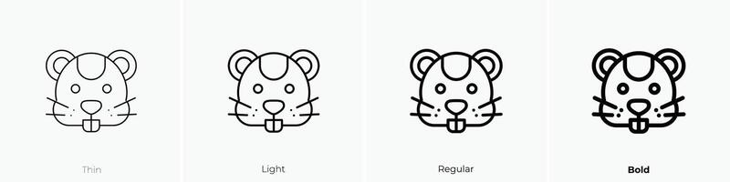 Hamster Symbol. dünn, Licht, regulär und Fett gedruckt Stil Design isoliert auf Weiß Hintergrund vektor