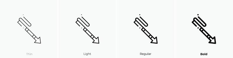 Harpune Symbol. dünn, Licht, regulär und Fett gedruckt Stil Design isoliert auf Weiß Hintergrund vektor