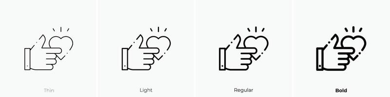 glücklich Symbol. dünn, Licht, regulär und Fett gedruckt Stil Design isoliert auf Weiß Hintergrund vektor