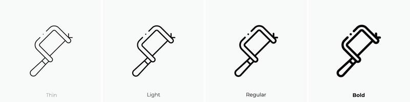 Handsäge Symbol. dünn, Licht, regulär und Fett gedruckt Stil Design isoliert auf Weiß Hintergrund vektor