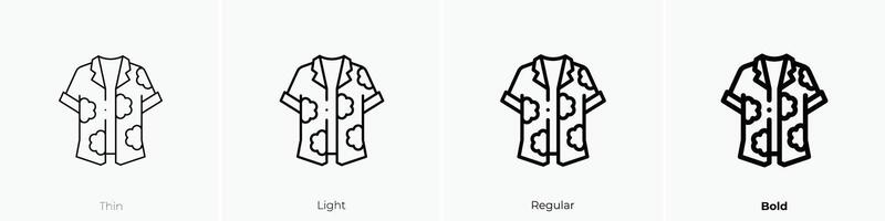 hawaiisch Hemd Symbol. dünn, Licht, regulär und Fett gedruckt Stil Design isoliert auf Weiß Hintergrund vektor