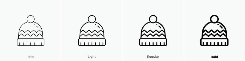 Hut Symbol. dünn, Licht, regulär und Fett gedruckt Stil Design isoliert auf Weiß Hintergrund vektor