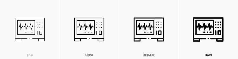 Herz schlagen Symbol. dünn, Licht, regulär und Fett gedruckt Stil Design isoliert auf Weiß Hintergrund vektor