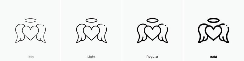 Herz Symbol. dünn, Licht, regulär und Fett gedruckt Stil Design isoliert auf Weiß Hintergrund vektor