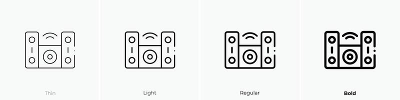 Hifi Symbol. dünn, Licht, regulär und Fett gedruckt Stil Design isoliert auf Weiß Hintergrund vektor