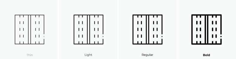 Autobahn Symbol. dünn, Licht, regulär und Fett gedruckt Stil Design isoliert auf Weiß Hintergrund vektor