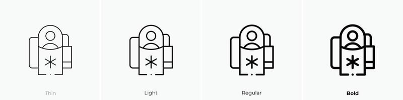 Winterschlaf Symbol. dünn, Licht, regulär und Fett gedruckt Stil Design isoliert auf Weiß Hintergrund vektor