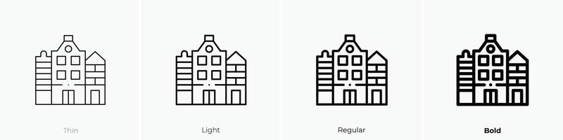 Holland Symbol. dünn, Licht, regulär und Fett gedruckt Stil Design isoliert auf Weiß Hintergrund vektor