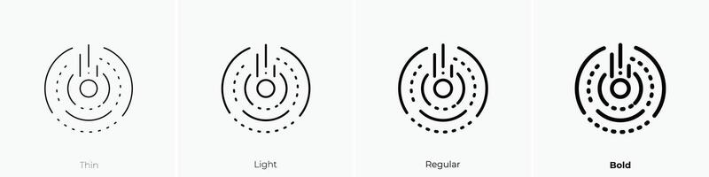 Loch Symbol. dünn, Licht, regulär und Fett gedruckt Stil Design isoliert auf Weiß Hintergrund vektor